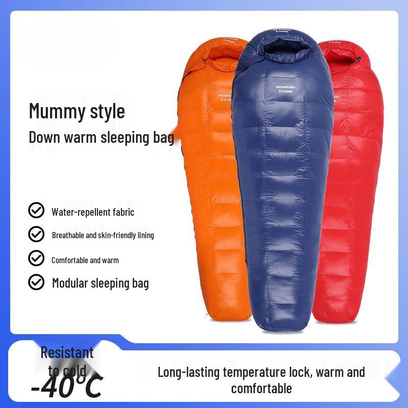 ZISIZ Outdoor Warm Ultralight Goose Down Mummy Sleeping Bag