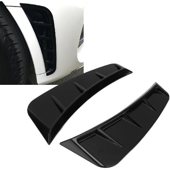 ZPSHYD Side Air Wing Vent Cover Trim, Front Bumper Side Air Outlet Trim ABS Glossy Black ABS Universal Exterior Side Vent Trim for Car