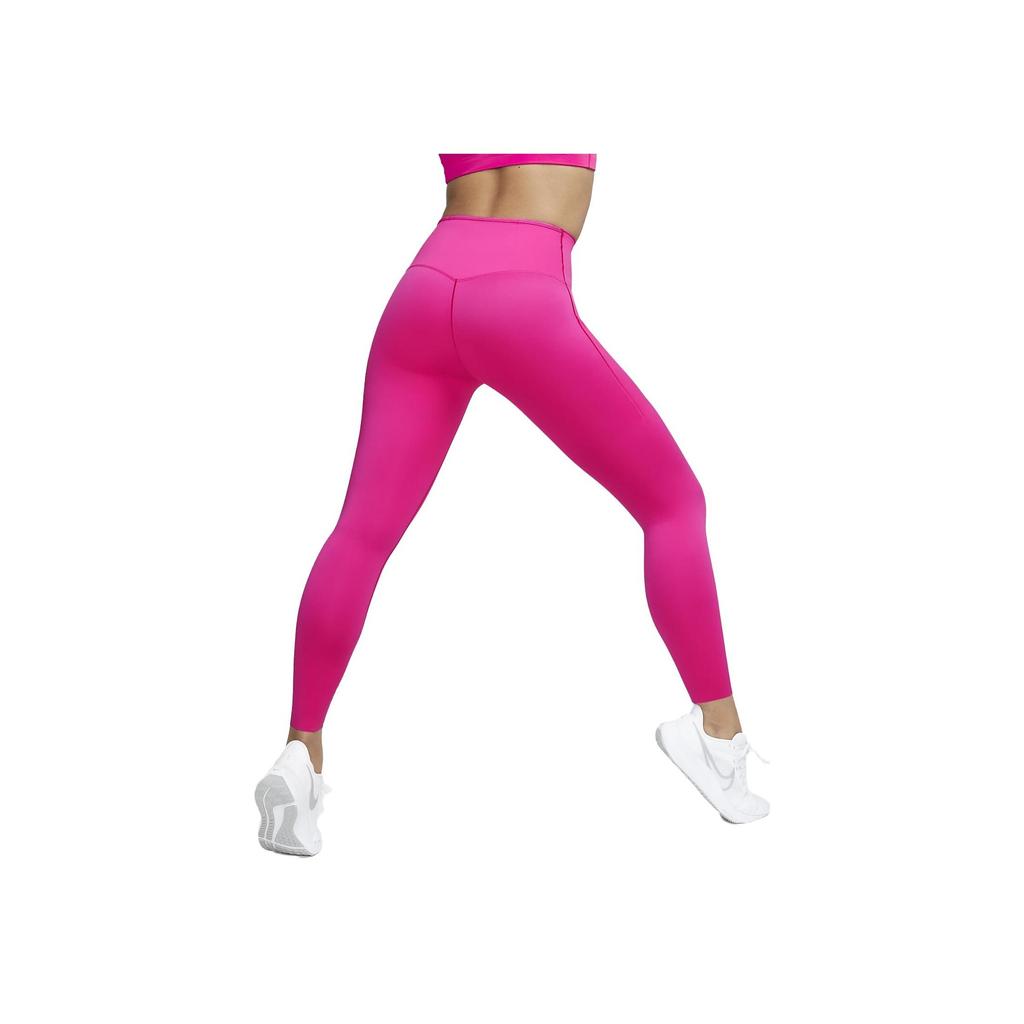 Nike Solid Color Brand Logo High Waist Fitness Pants Women Bottoms Deep-Pink DQ5636-623