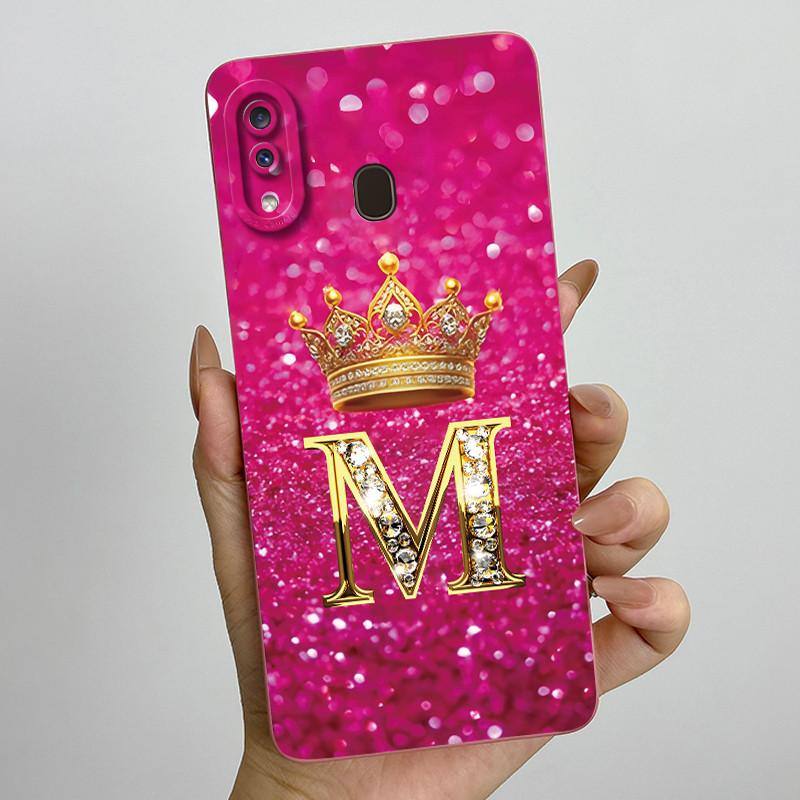 Phone Case for Samsung A20 a205 Galaxy a207 A20s Soft Silicone Crown Letters Back Cover for Samsung A20 A 20s A30 Bumper Shells