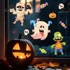 DIY Halloween Window Decorations Static Clings, Cartoon Ghost Pumpkin Witch Monsters Decals, Waterproof Festive Holiday Home Decor Removable