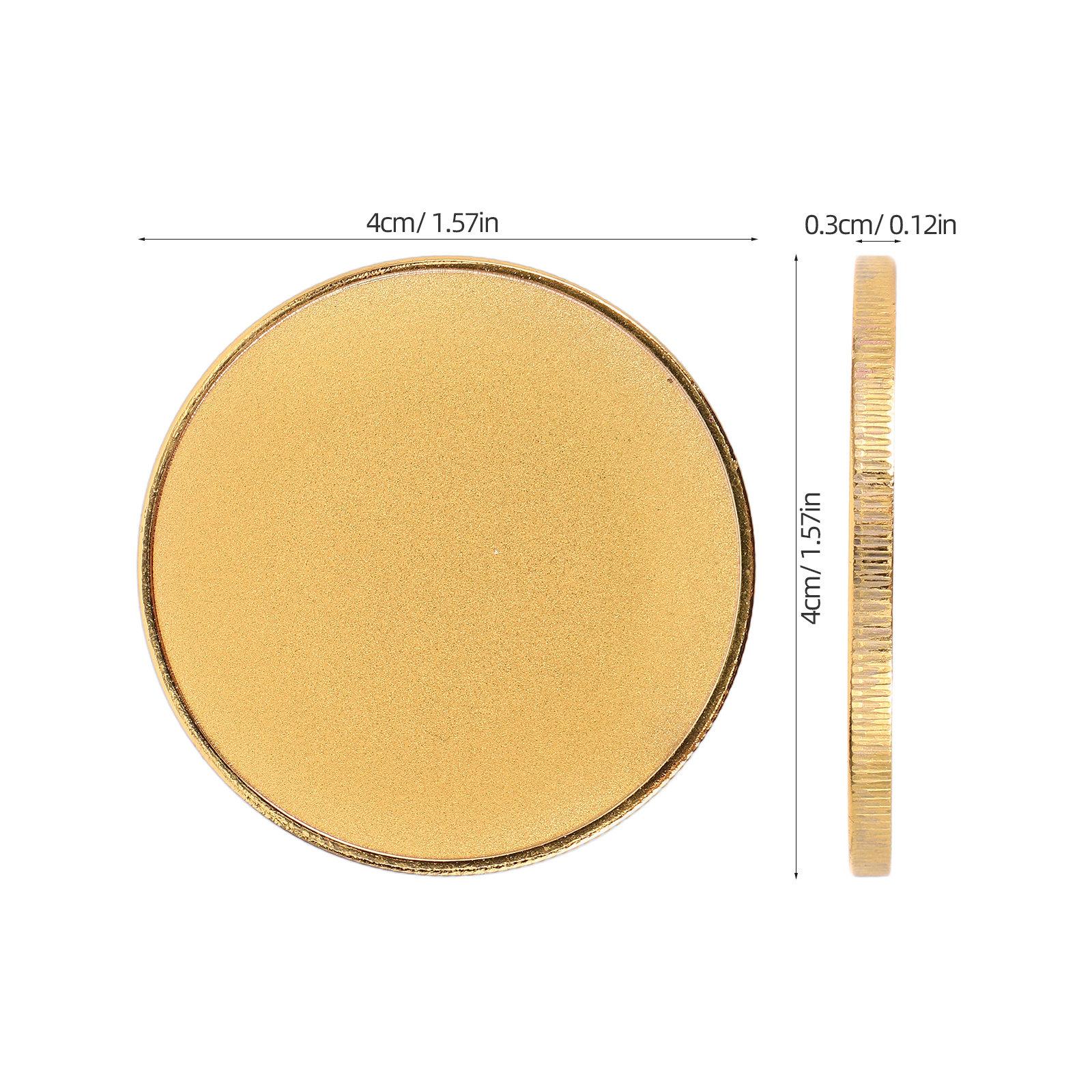 

6Pcs DIY Blank Coins Alloy 40Mm Round Threaded Engraving Commemorative Laser Craft Supplies Laser Engraving Material Supplies золотистый