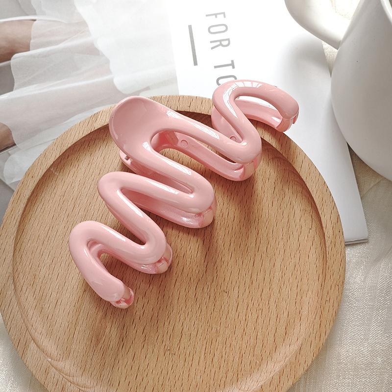 1/4pcs Simple Large Wavy Shape Claw Clip for Thick Hair Shark Clip Hair Accessory for Back of Head to Pin Up Hair Clip