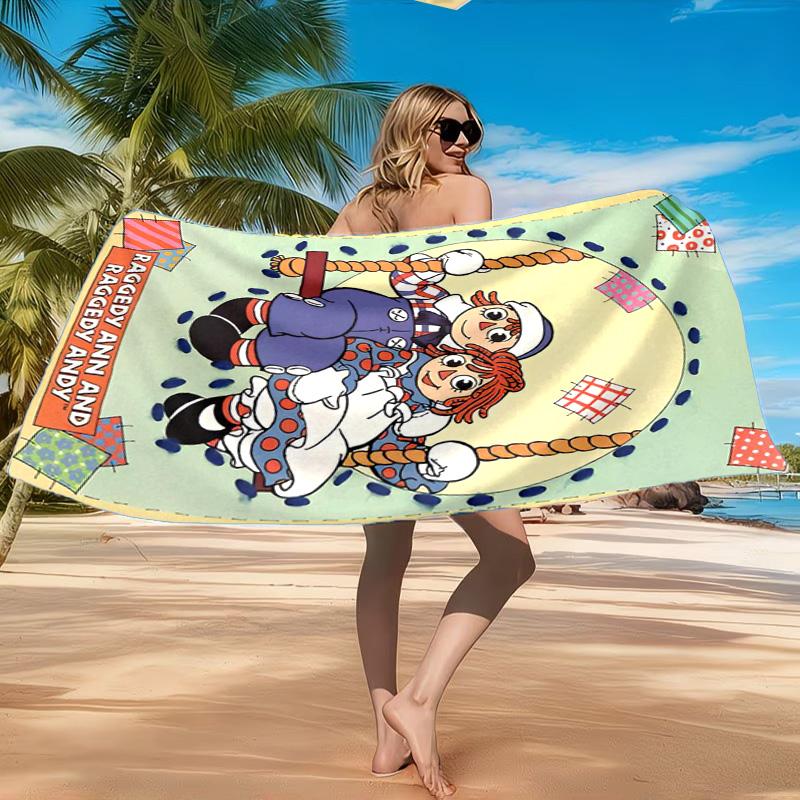 Raggedy Ann And Andy Adventure Beach Towel, Quick-drying, Easy to Care for, Suitable for Both Fitness and Beach Vacations,Sports Essential