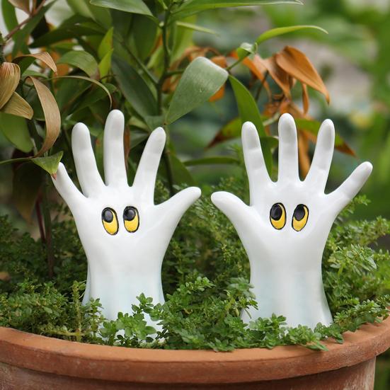 1 Pair Hand Ghost Statues Gothic Desktop Spooky Hand Figurines Resin Ornaments Home for Halloween