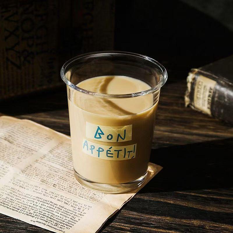 

Стеклянная чашка с широким горлышком, кружка для молока и кофе, прозрачная чашка для латте, эспрессо, колд брю, чая, банка для овса на завтрак для дома