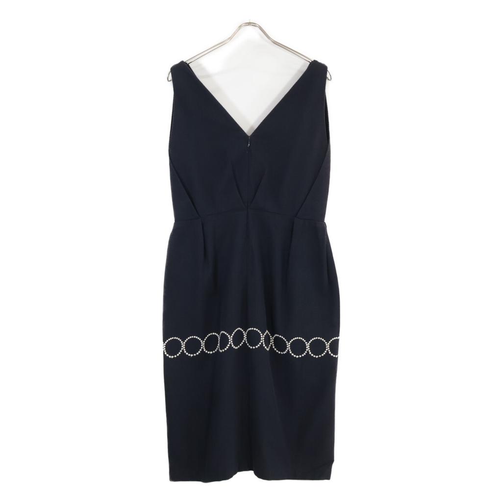 mina perhonen Navy 14Stainless Steel Stainless Steel3105 Sleeveless One-Piece dress 38 NavyUsed