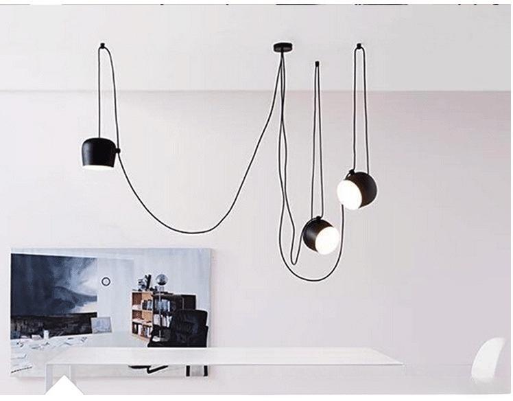 Nordic Snare Drum Chandelier - Modern LED Multi-Head Lighting for Clothing Stores, Cafes, and Restaurants