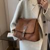 Velvet Postman Bag Women's Fashion New High Capacity Commuter Bag Simple and Versatile Solid Color Suede One Shoulder Crossbody