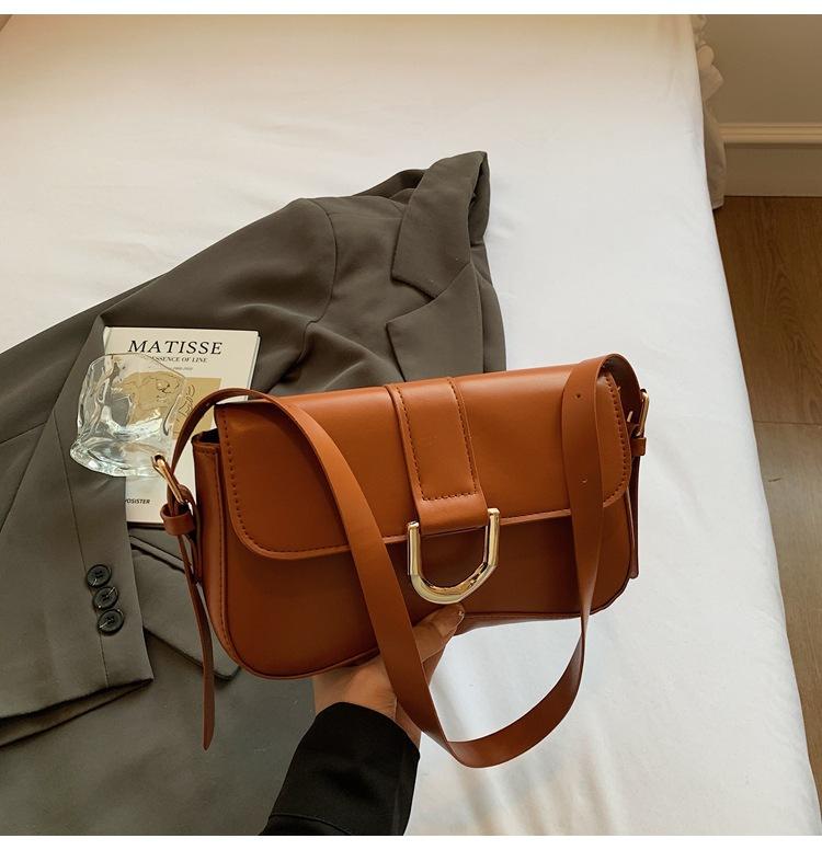 

French niche underarm bag 2025 summer new shoulder messenger women s bag trendy versatile temperament high-end small square bag коричневий