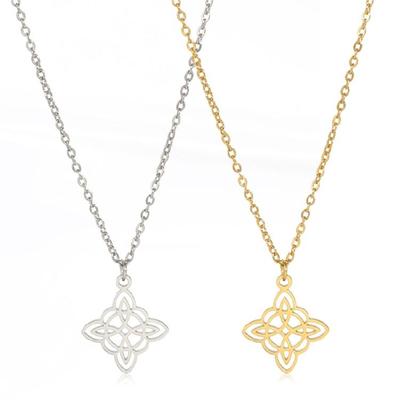 Celtic-Knot Pendant Clavicle Chain Unique Witch Knot Necklace for Women Birthday