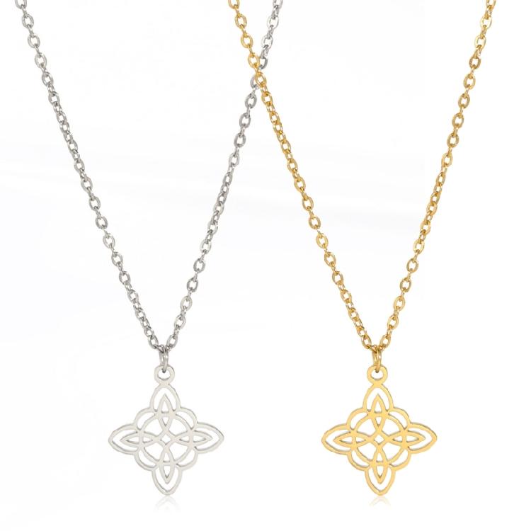 Celtic-Knot Pendant Clavicle Chain Unique Witch Knot Necklace for Women Birthday