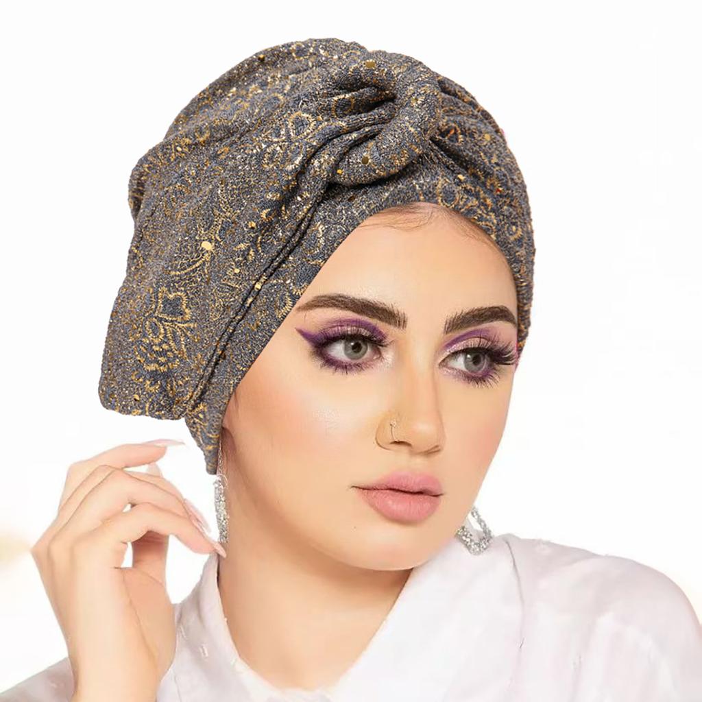 New Crossed Forehead Muslim Hijab Caps Women Wrap Head Ramadan Soft Elastic Ladies Fashion Print Turban Bonnet