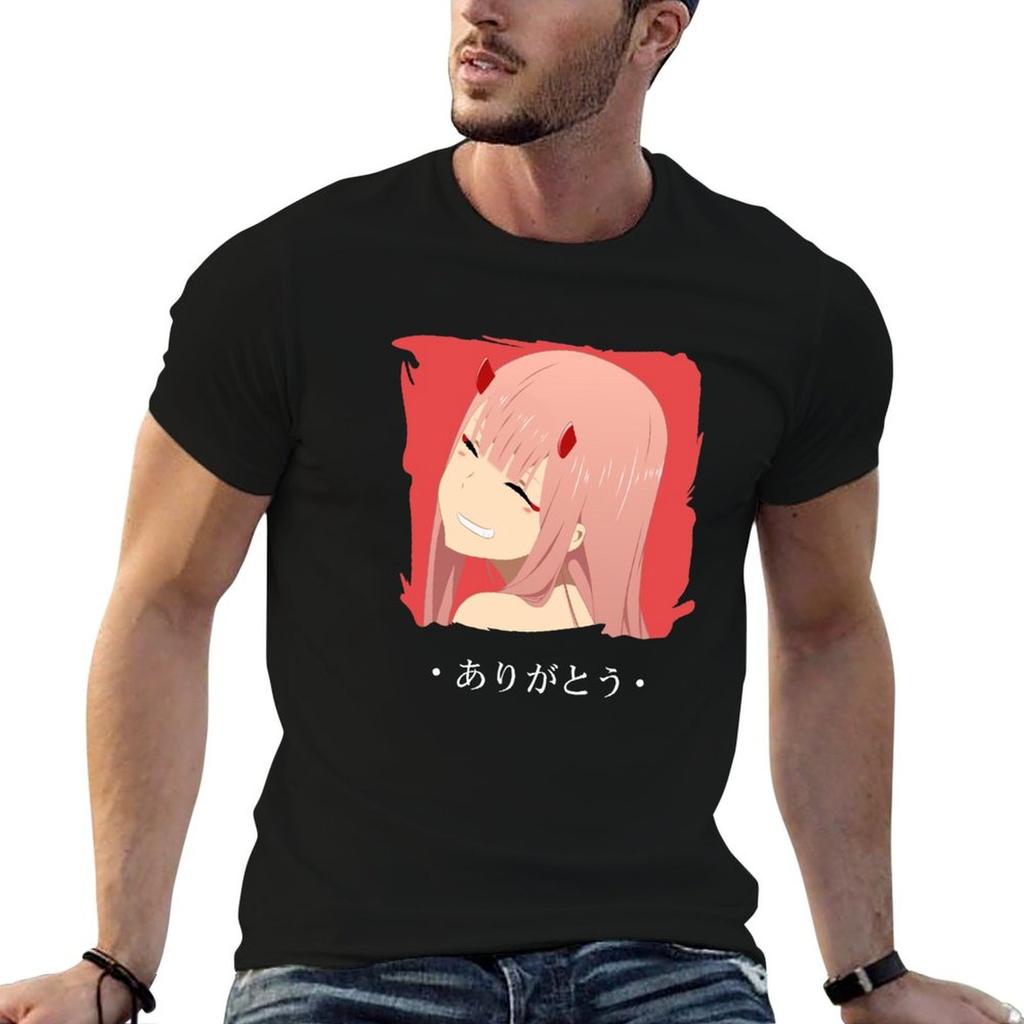 Zero Two Smile Arigatou - Darling in The Franxx T-Shirt Vintage Printed Top