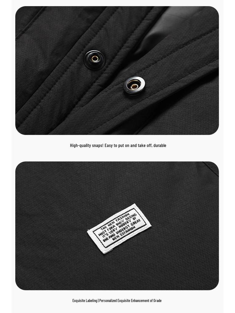 Big Brand Stand Collar Lightweight Down Jacket: Trendy Men's Outdoor & Business Casual Long Sleeve Outerwear.
