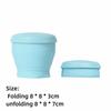 180ml Collapsible Travel Cup with Lid Stainless Steel Rim Mini Silicone Cup with Strap Lightweight Folding Water Cup Outdoor Use