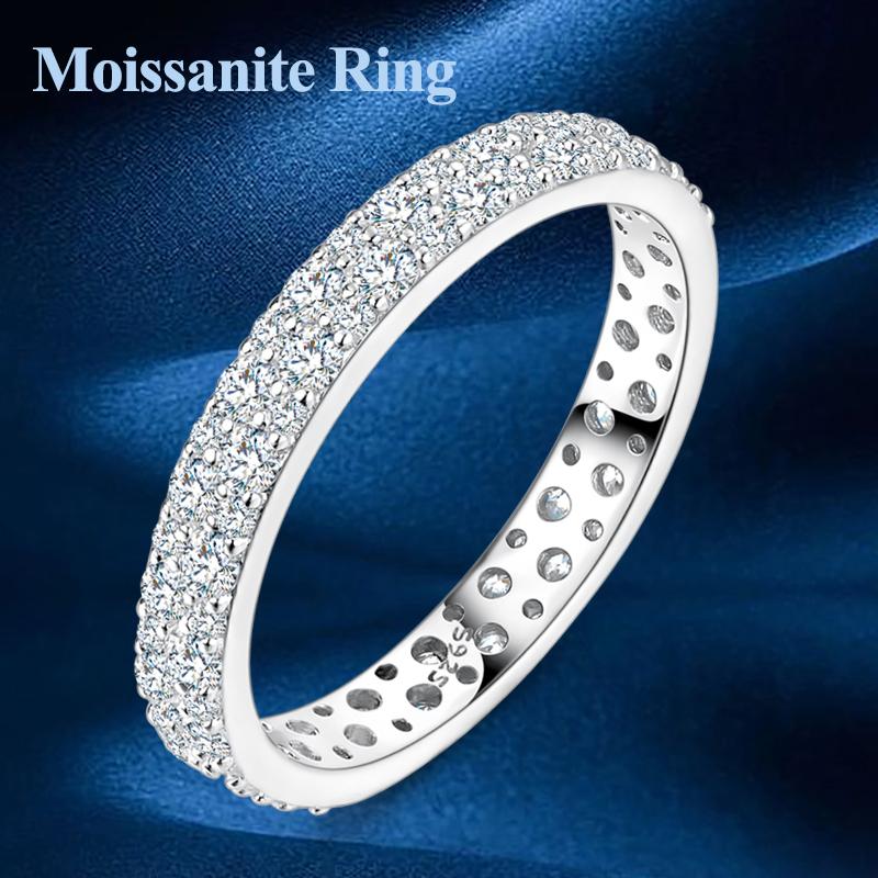 Total 0596ct Full Moissanite Ring for Women Copper Classic Sparkling Ring Wedding Bridal Band Rings Fine Jewellery