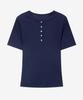 MIND BRIDGE WOMEN [W] Henley Neck Ribbed T-Shirt - 3 Colors
