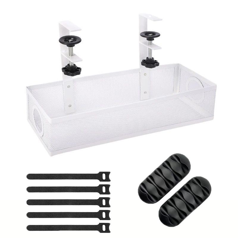 

Лоток для прокладки кабелей под столом, без сверления, стальной настольный шнур, лоток для прокладки проводов, стойка для прокладки кабелей с зажимом для офиса и дома