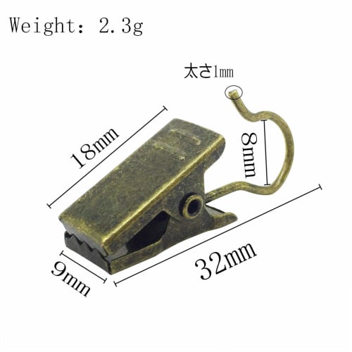 KaiYi Stainless Steel Curtain Clips with Hooks, Set of 26, Strong Clamping, Antique Bronze