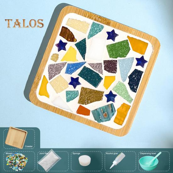 Mosaik-Bastelset zum Herstellen von Untersetzern für Erwachsene, DIY-Set aus Glasmosaikfliesen, Keramikkunst, Massenmaterialpaket für Frauen, Kinder, Senioren, handgefertigte Geschenke