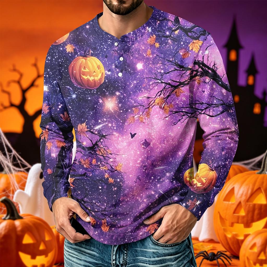 Men's Printed Long Sleeve Casual T-Shirt for Everyday Wear
