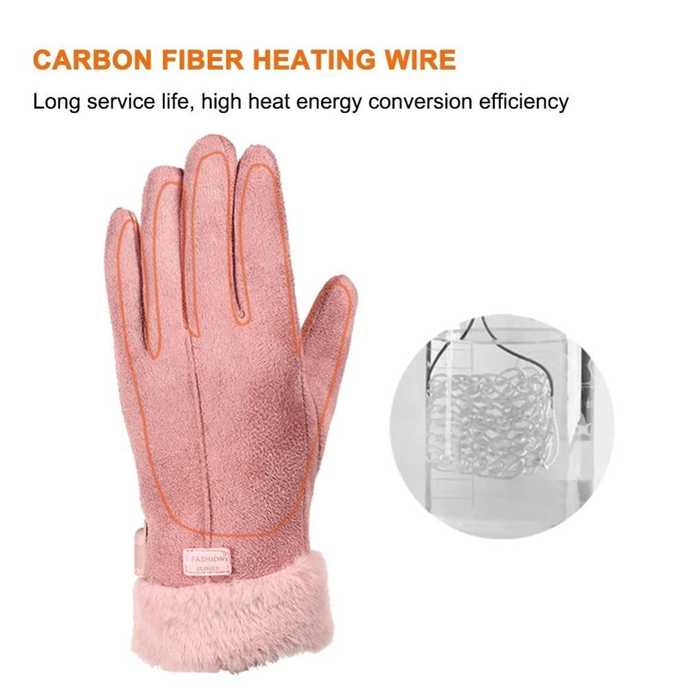USB Heated Gloves Full Finger Electric Heated Gloves Heating Thermal Mitten  Riding