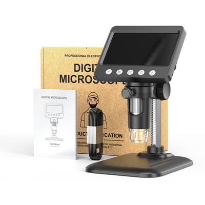 Digital Microscope 1080P 1000X Microscope USB Microscope Magnifier 4.3inch Screen for Repair Soldering Adult/Children