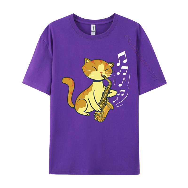 A Cute Cat Playing The Saxophone Tshirts Musicians Tshirts Perfect Saxphone Apparel For Men Grey Shirt Graphic Tee