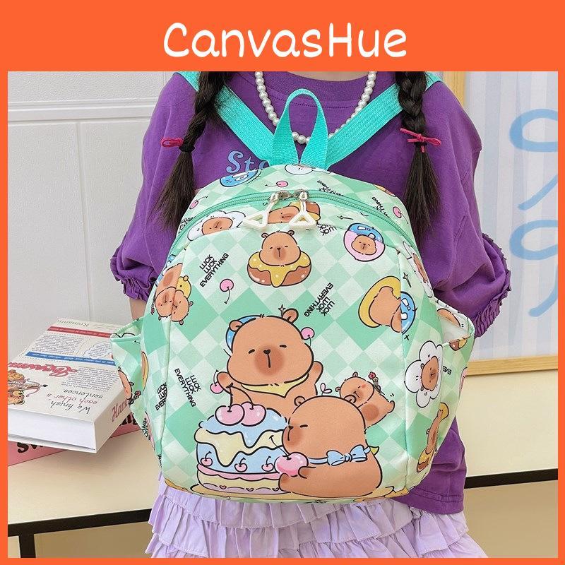 Capybara Backpack Children Zipper Design Adjustable Shoulder Schoolbag Straps
