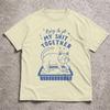 Cleaning Lover Gift Short Sleeve Tshirt Funny Cat Meme Crew Neck Unisex Unisex Clothes Funny Housework Cat Graphic Tee Tshirt