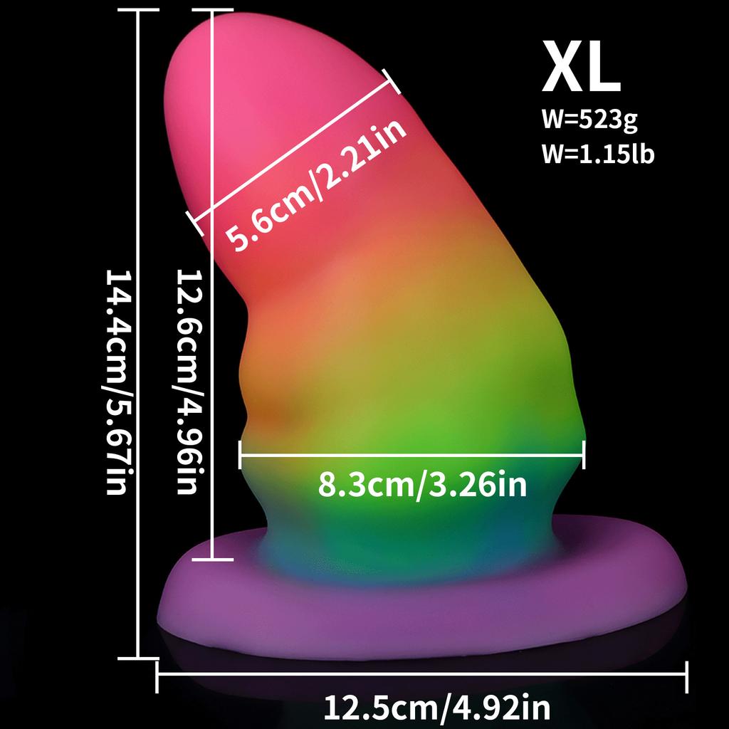 Colorful Mixed Color Shit Butt Plug Luminous Boxing Anal Anal Dilatation Device Liquid Silicone Soft Masturbation Sex Product