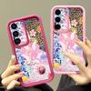 Pink Goblet Bowknots Disco Ball Case For Samsung S26 S25 Ultra S24 S23 S22 S21 FE A54 A15 A35 A55 A16 A26 A36 A56 A17 A37 A57 5G