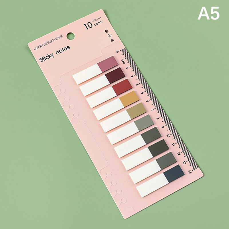 200 листов ретро блокнот Morandi Index с прикрепленными стикерами для заметок — фото 4