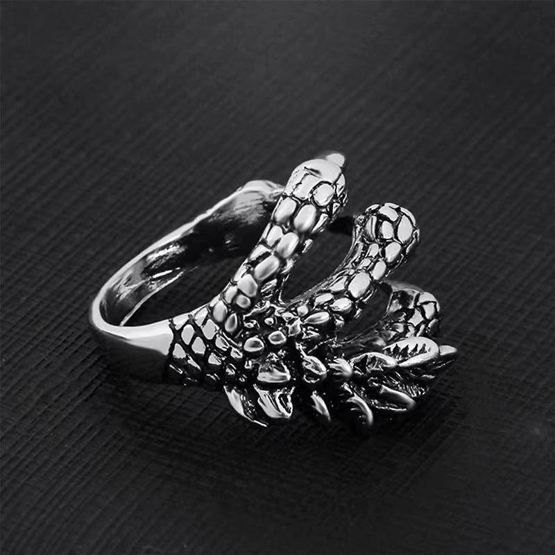 Retro Punk Metal Dragon Claw Ring Suitable For Men And Women Fashionable And Personalized Halloween Party Jewelry Gifts
