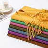 Cotton Solid Color Scarf for Women Winter Warm Wool Cashmere Scarf Autumn and Winter Women's Shawl Scarf Korean Style Atmosphere