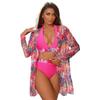 New bikini mesh split three-piece swimsuit women's summer sunscreen blouse swimsuit women's