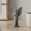 3D Printed Angel Statue Crown Figurine, Vintage Guardian Angle Statue, Desk Figurine Artistic Winged Women Sculpture for Home Tabletop Decoration