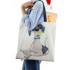 Dog Cartoon Shoulder Bag Vintage Women Reusable Large Capacity Canvas Tote Bag Harajuku Casual Shopping Storage Handbag KTY