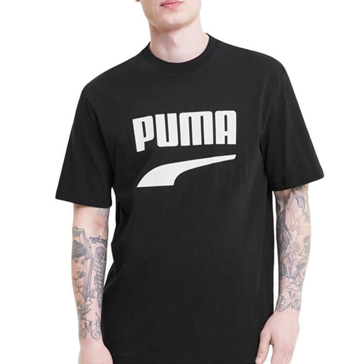 PUMA Downtown Printing Casual Short Sleeve Black Men's 599177-01