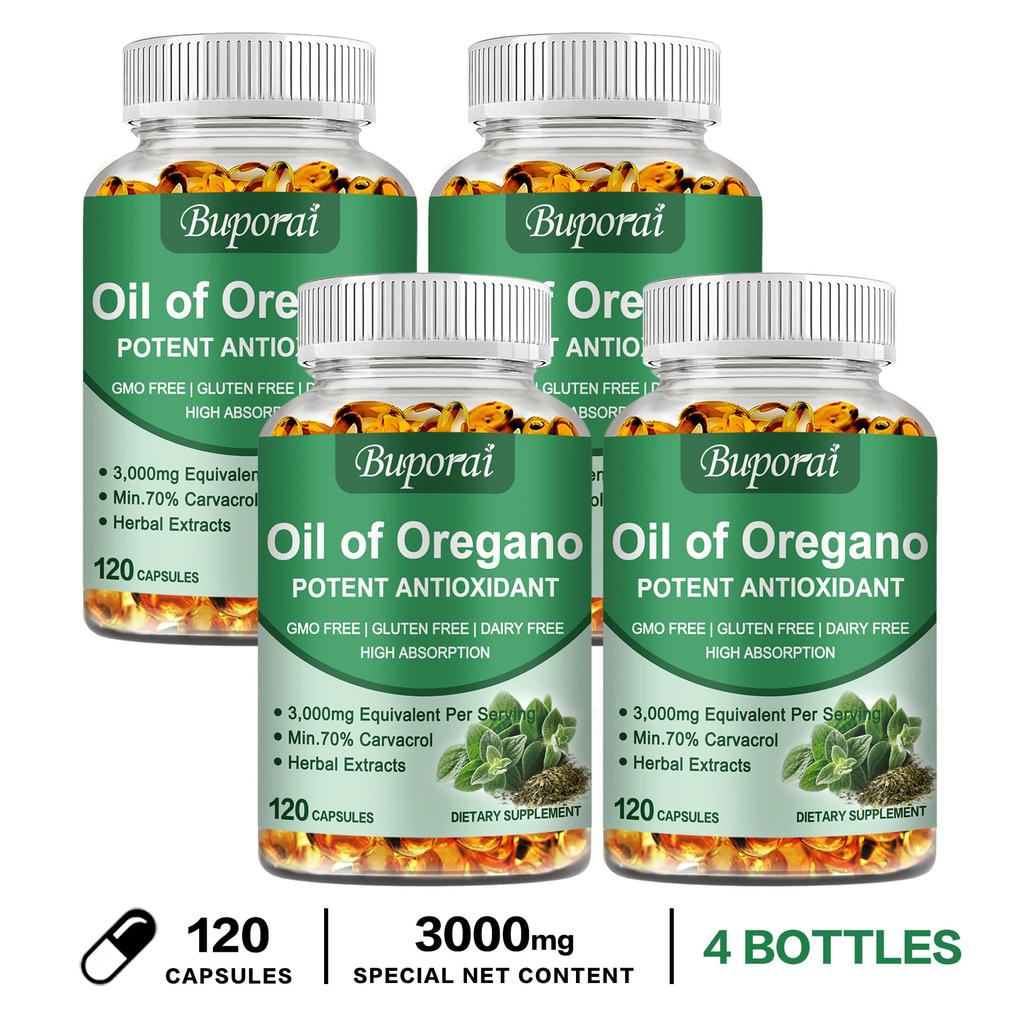 Buporai 3.000 mg Oregano Olie Capsules - Immuunsysteem en Darmgezondheid
