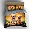 Golden Retriever Kunstwerke Bettwäsche Bettbezug-Sets Bettbezüge Kissenbezüge Geschenke (1 * Bettbezug 2 * Kissenbezüge, ohne Bettdecke)