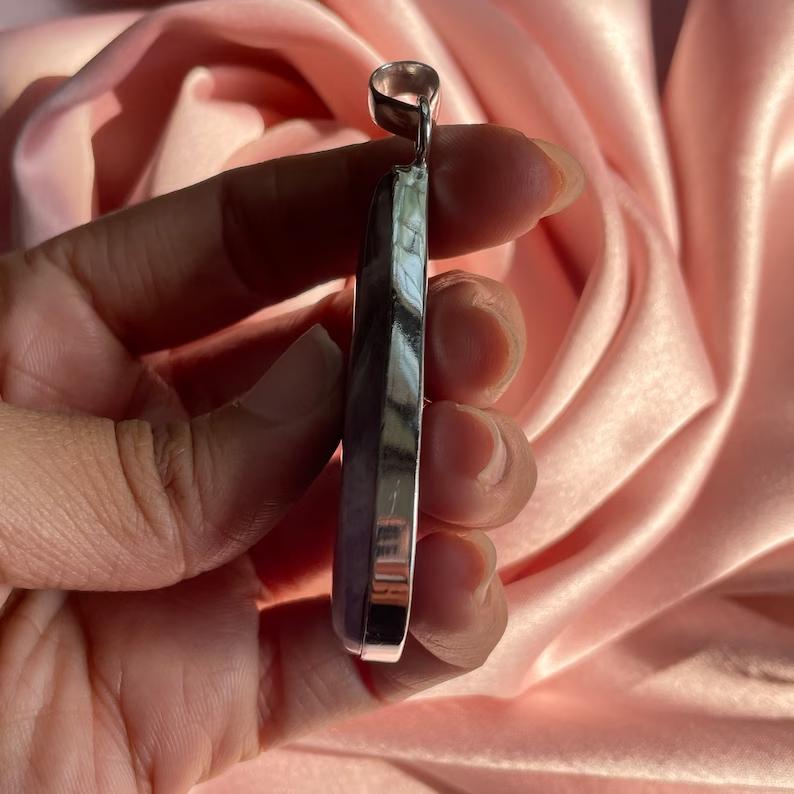 Pear Cut Amethyst Pendant With Silver Chain Necklace 925 Sterling Silver Pendant