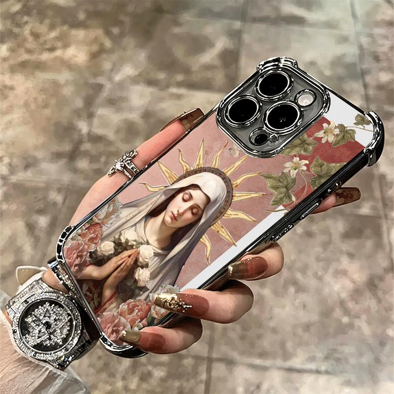 Virgen Mary Virgin De Guadalupe Soft Phone Case For iPhone 15 16 17 Air 14 Pro Max 16E Plus 13 12 Mini Plating Anti-Fall Fundas