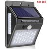 100LEDs 3 Sides Luminous Solar Powered Light Control IP65 Waterproof Motion Sensor Wall Light