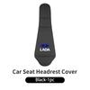 Car Seat Headrest Cover Leather Neck Pillow Protector Accessories For Lada Priora Sedan Sport Kalina Granta Vesta Niva Largus V