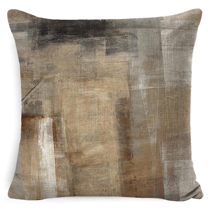 Heimdeko Kissen Kissenbezug Neu Türkis und Orange Abstrakte Kunst Malerei Wurfkissenbezug