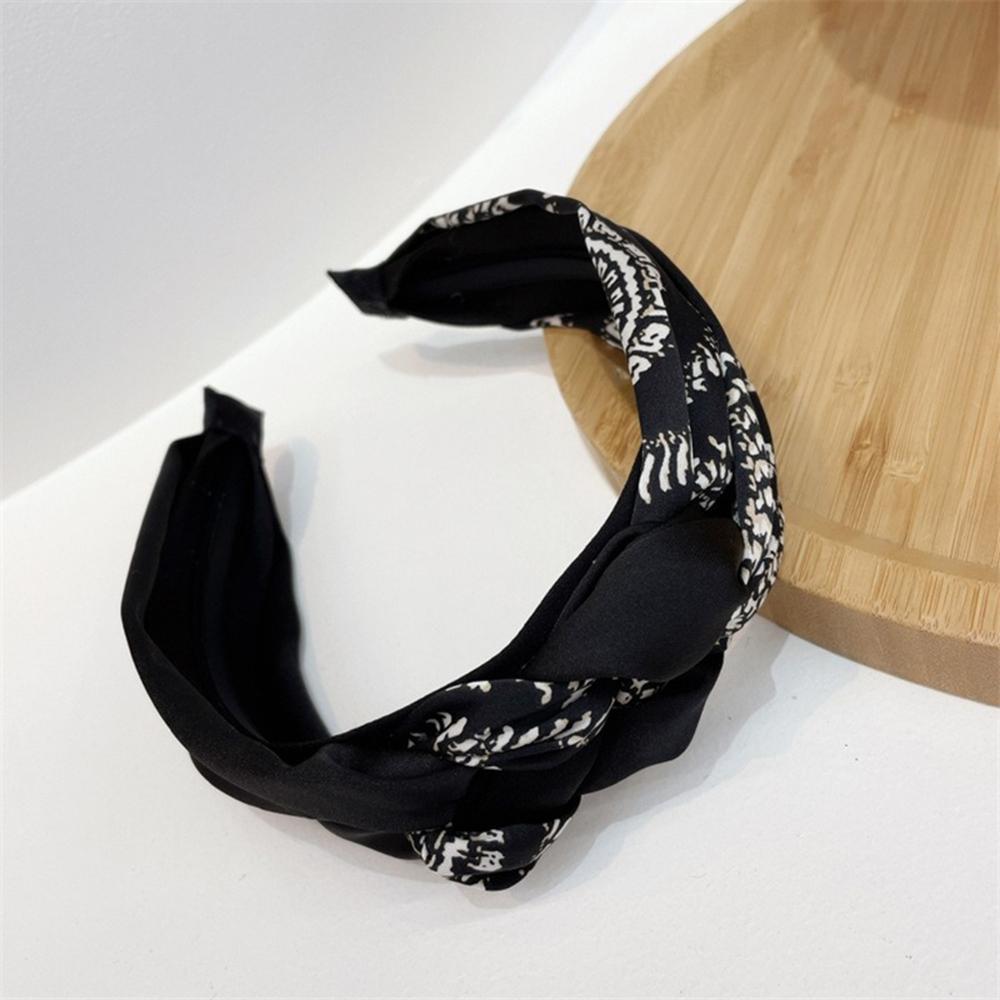 Ethnic Style Fabric Knotted Headband Wide Edge Non-slip Hairband Fashion Women's Hair Accessories