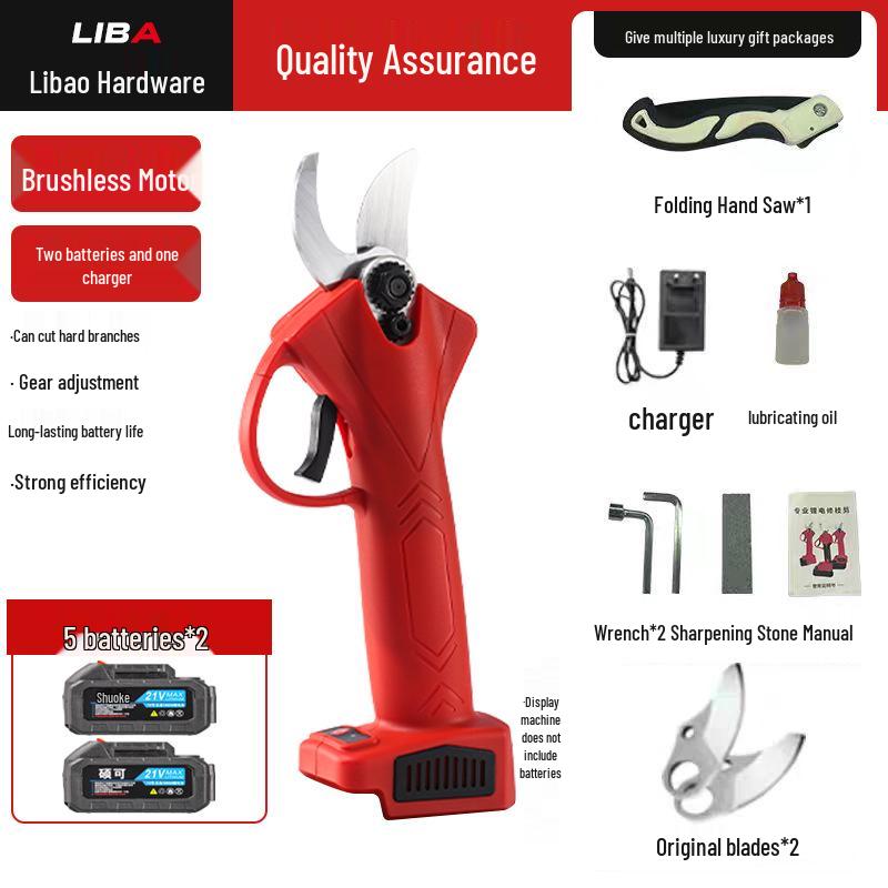 Cordless Electric Pruning Shears with Lithium Battery for Outdoor Garden and Fruit Tree Branches