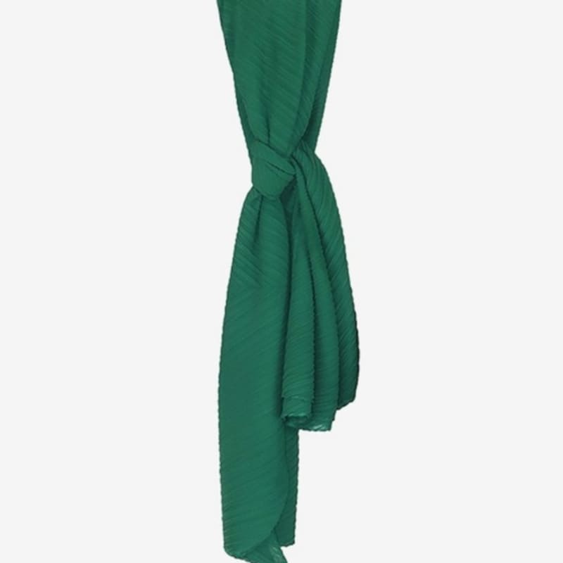 FINE PLEATS Pleated Big Scarf Green